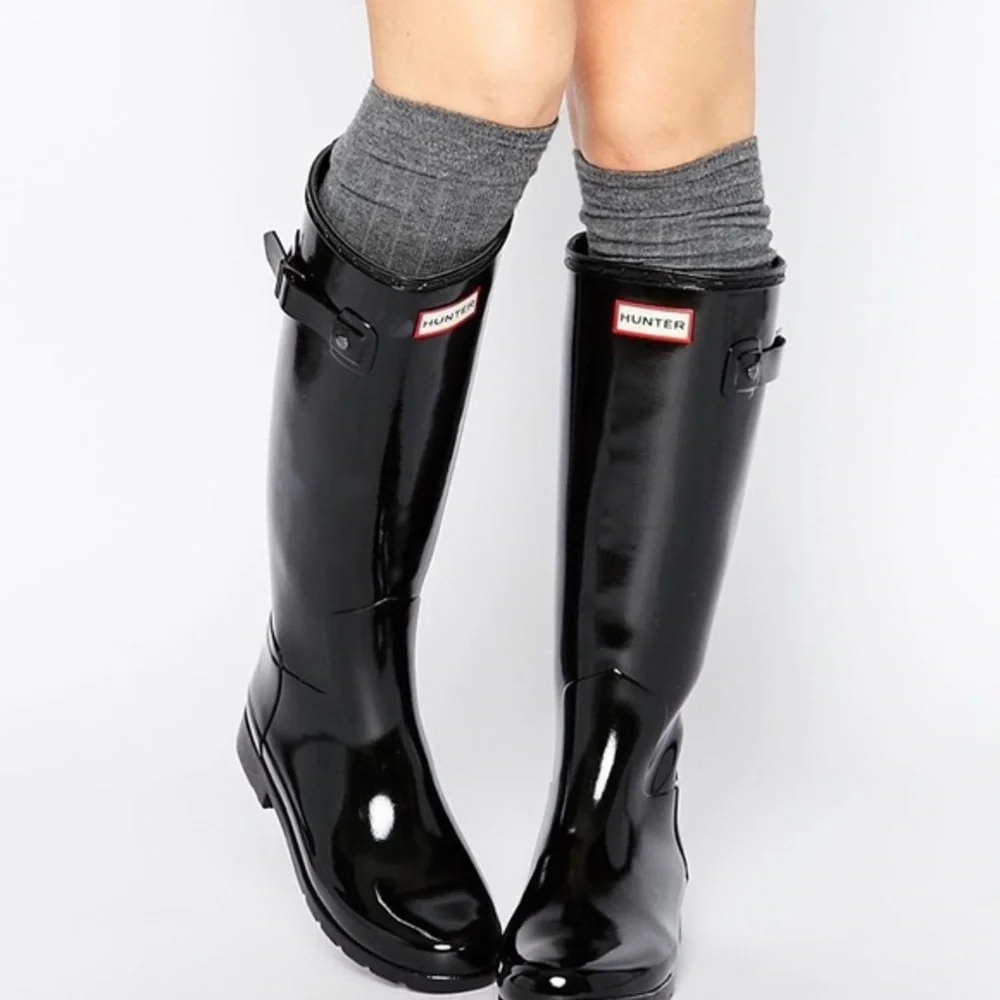 Hunter | Shoes | Hunter Original Tall Black Gloss Adjustable Knee
